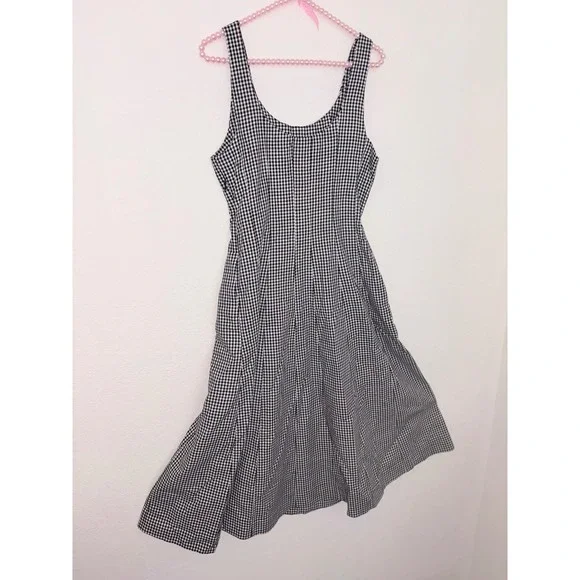 Universal thread Target Black White Gingham Midi Dress 4 Sleeveless Pockets - Picture 5 of 14